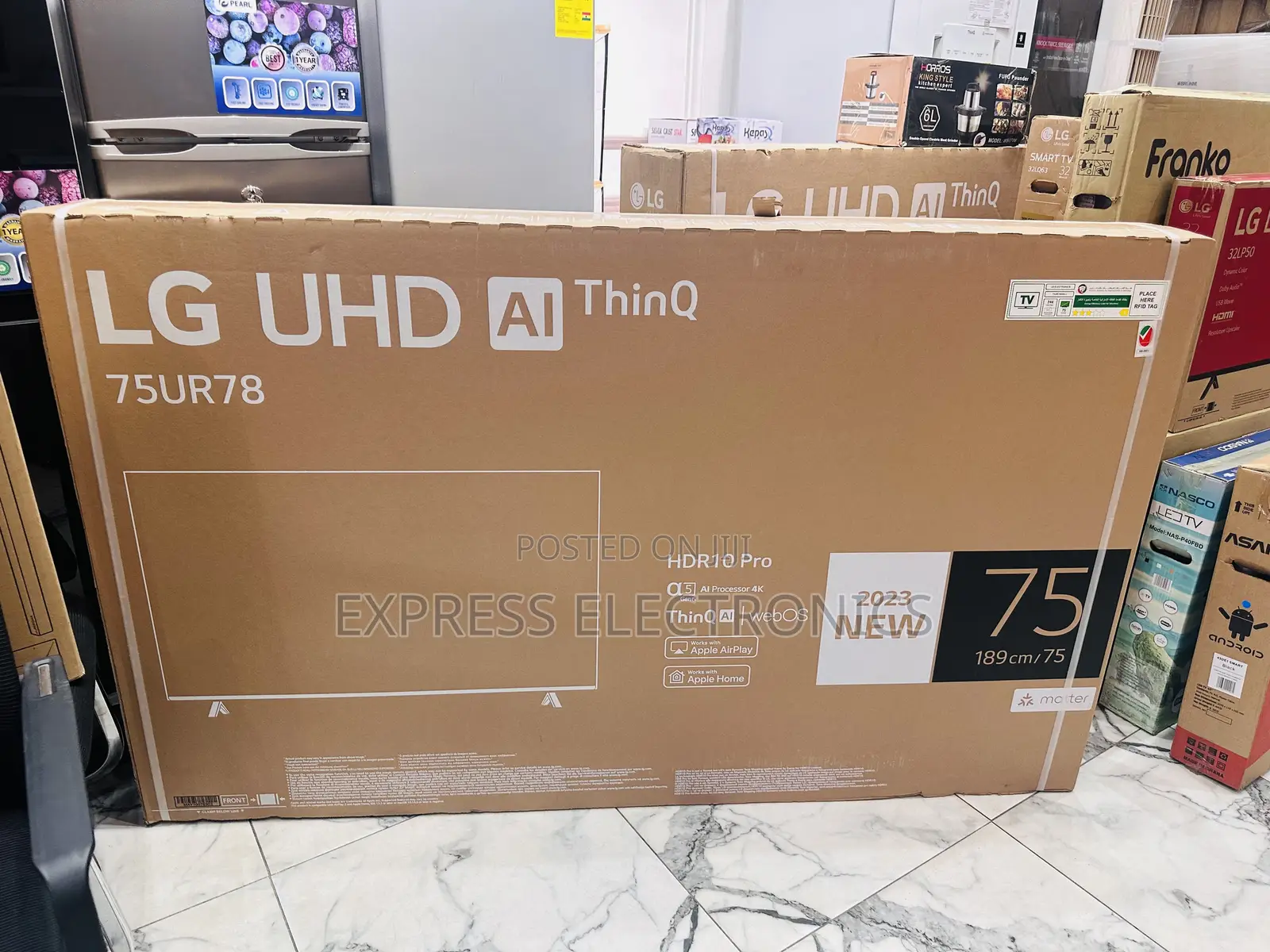 75”UR78 UHD Smart Glossy Sleek Slim LED LG TV. 