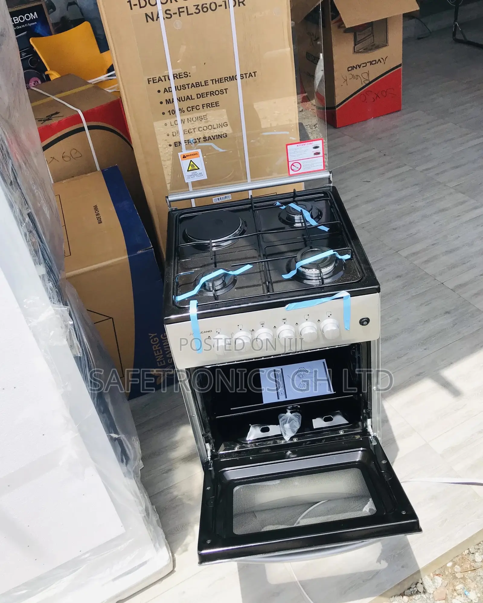 50x50 1 Electric 3 Gas Burner Oven With Grill Volcano