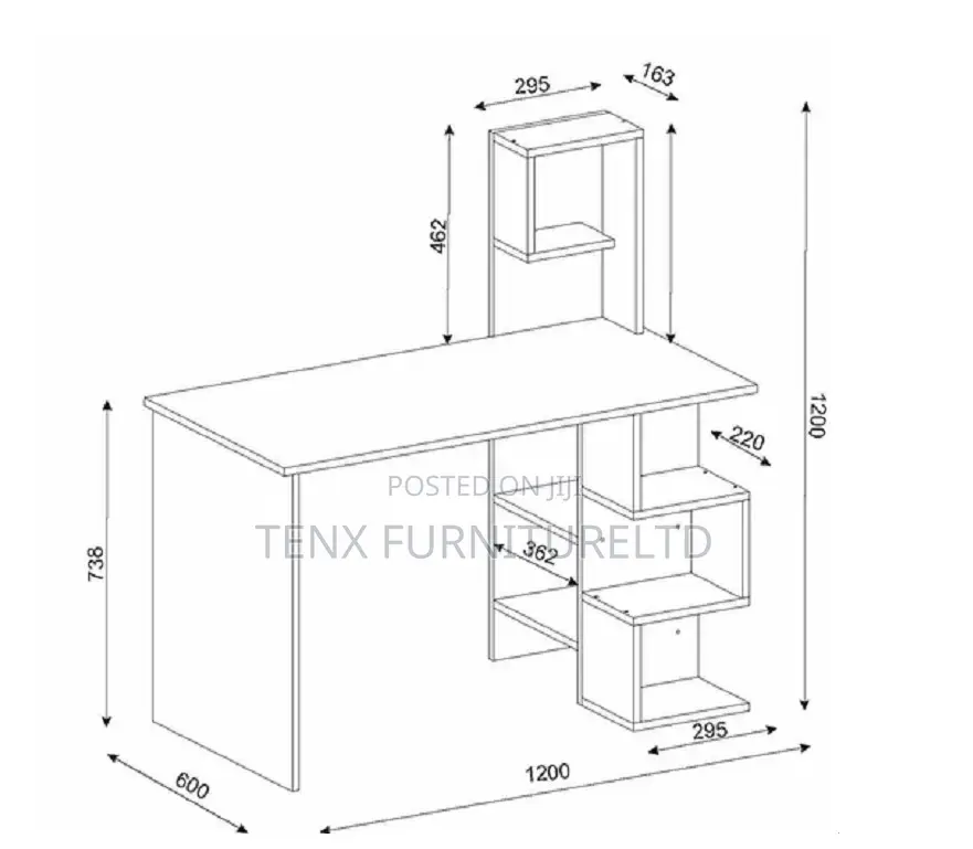 Desk/Computer /Laptop /Writing Desk (Off-White and Brown)