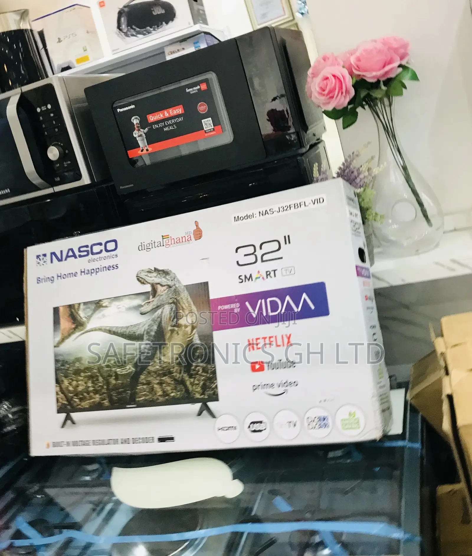 32 Inches Glossy Black Nasco Smart Led Electric