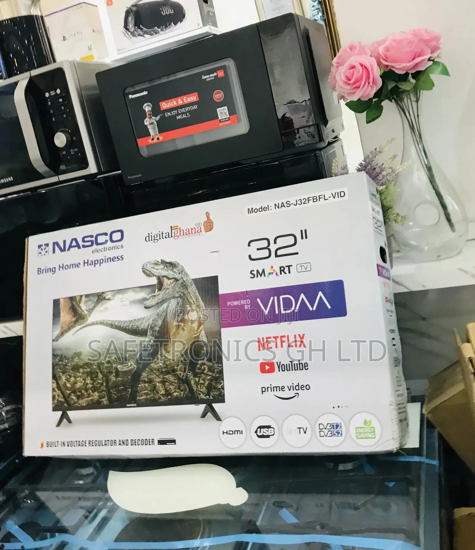 Smart Black 32 Inches Glossy Electric Nasco Led Tv