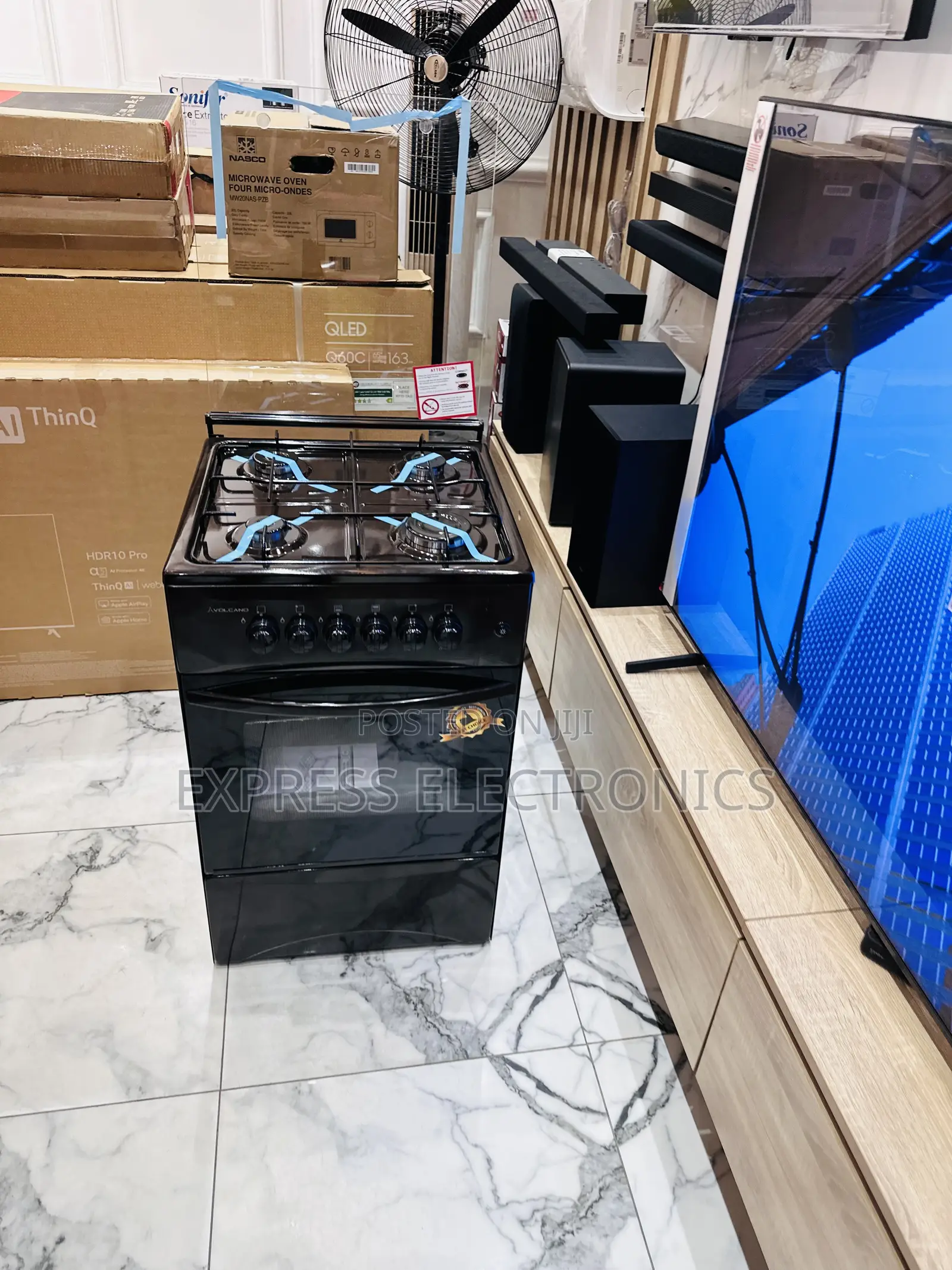 Easy to Use Brown Gas Cooker Oven Grill 4burner 50/50