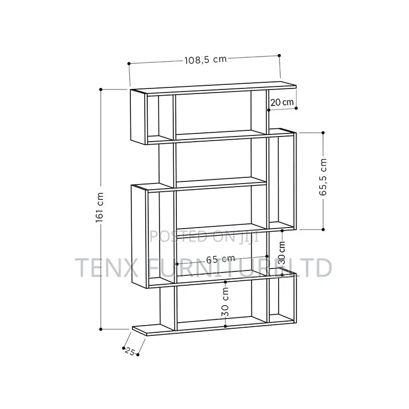 Geometric Bookcase 5 Tier