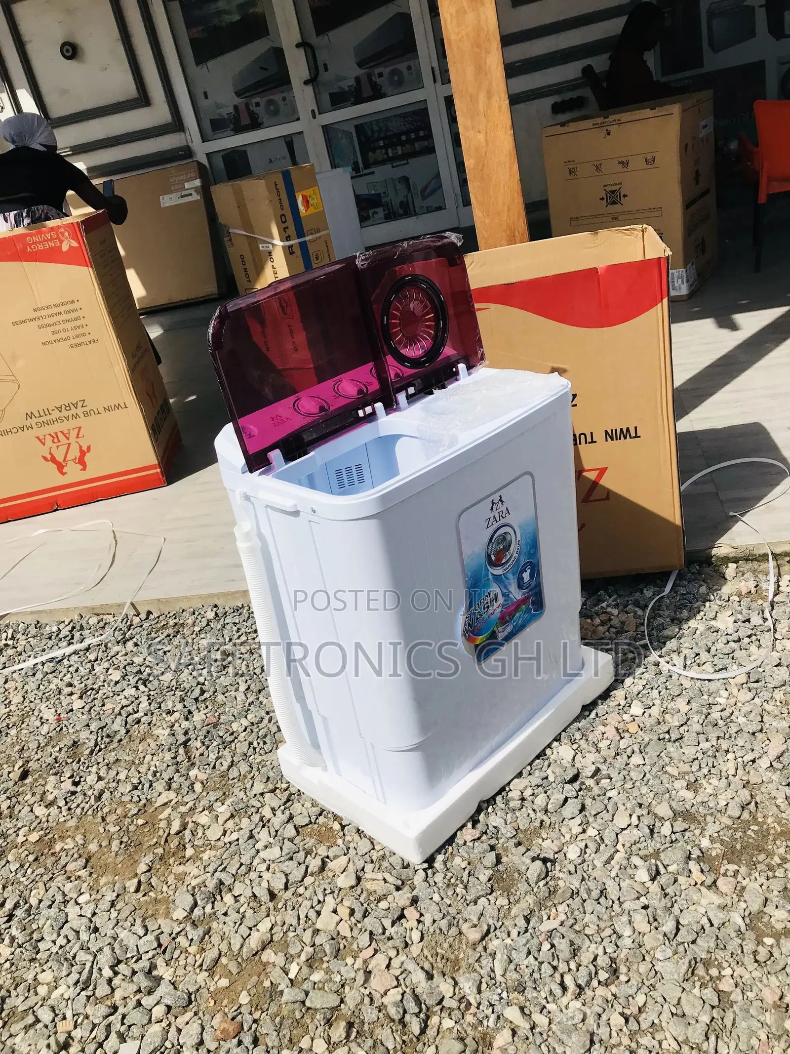 Zara 5kg Topload Semiautomatic Red/White Washingmachine