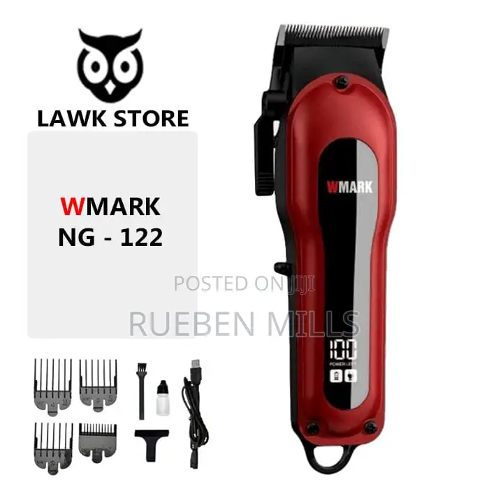 Red Wmark NG - 122 Cordless All Metal Body Hair Clipper