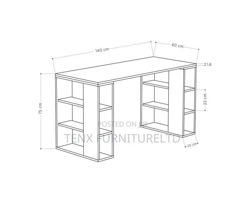 Computer Desk(Built-in Bookcase)
