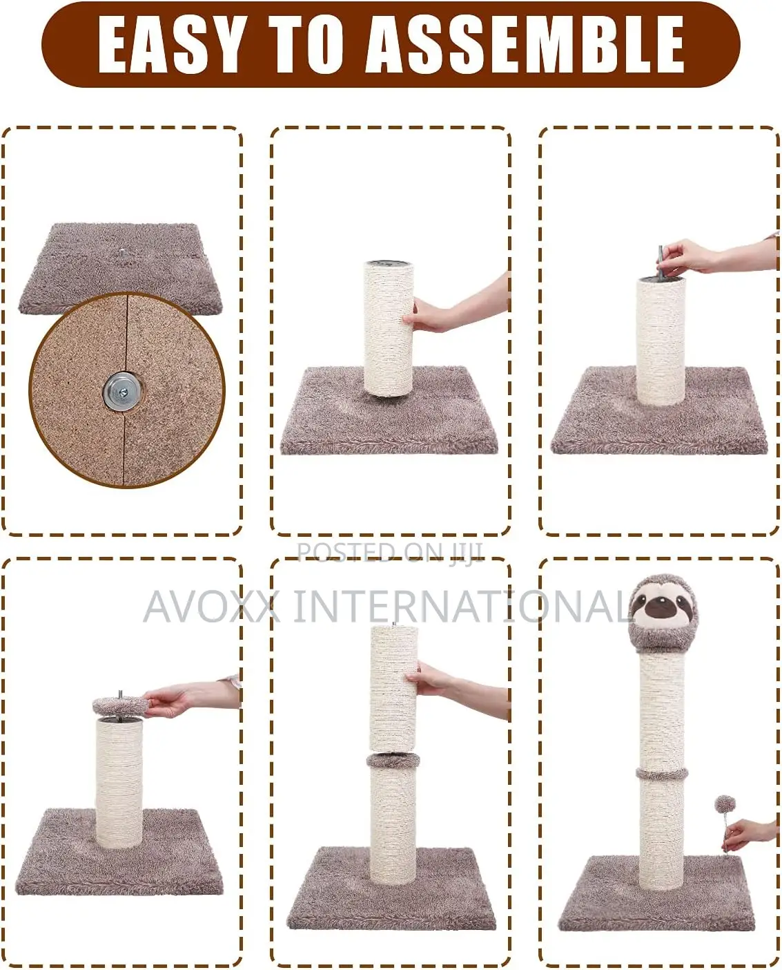 Poils Bebe Cat Scratching Post,30.3’’Tall Bradypot Scratcher