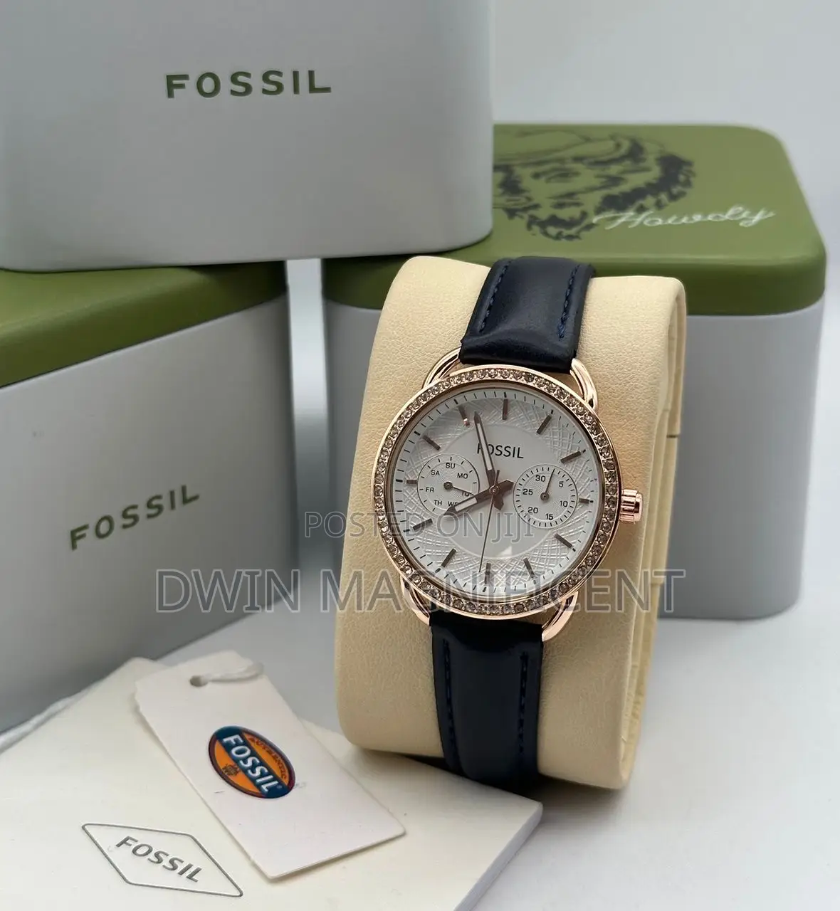 Classic Beauty: Black Leather Fossil Watches for Women