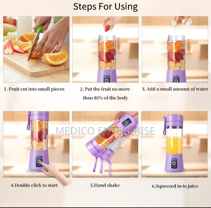 Portable and Rechargeable Battery Juice Blender