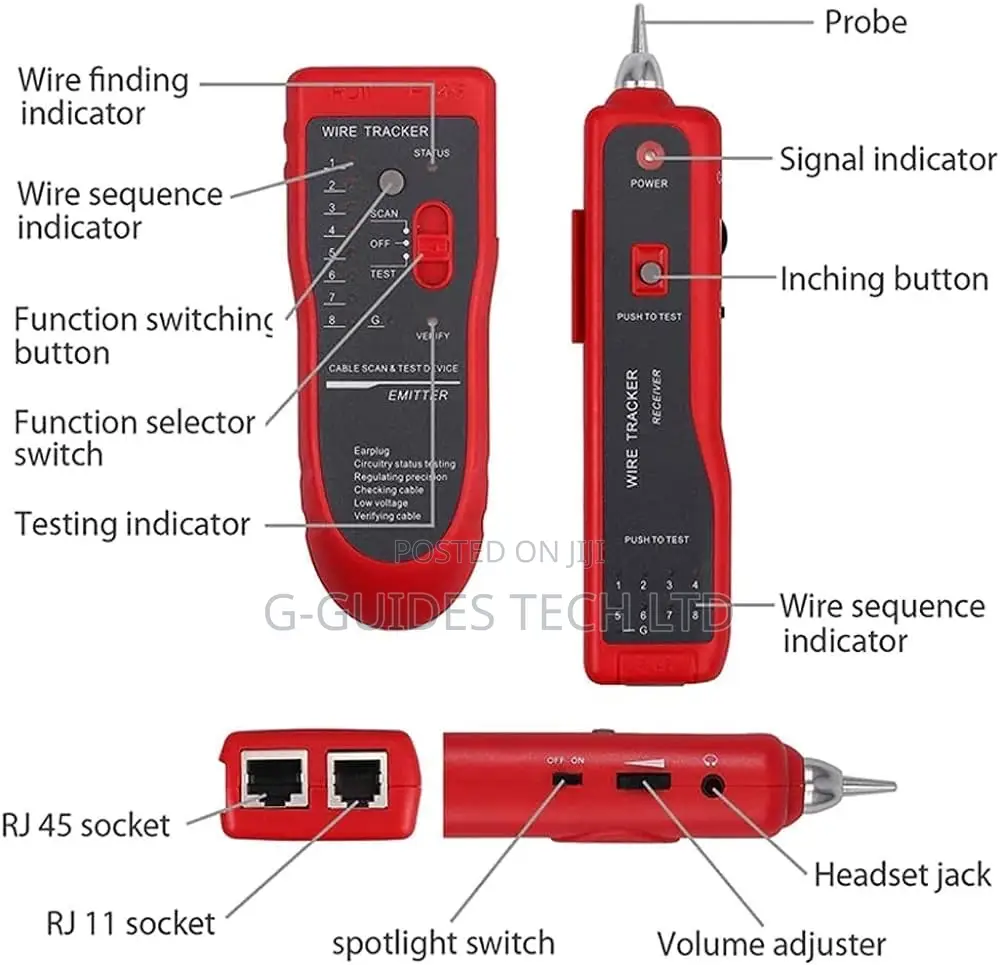 Network Cable Tester, Wire Tracker, Rj11/Rj45 Network Tester