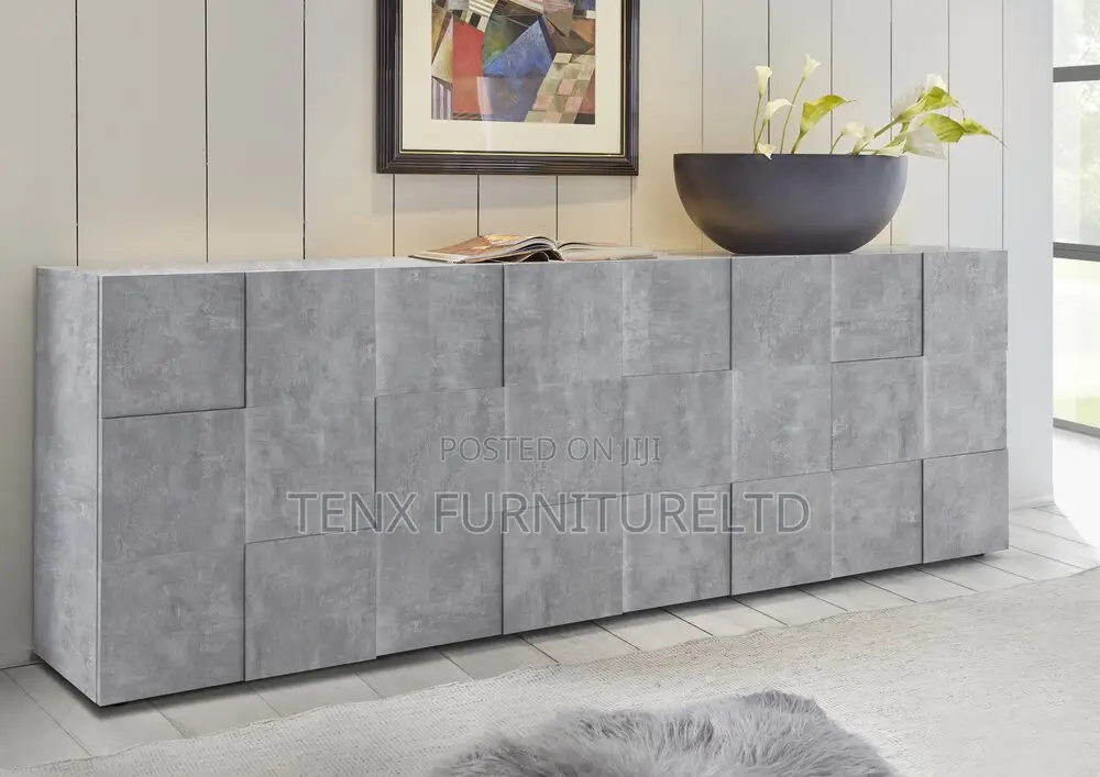 Sideboard / Buffet Four Door - Grey Concrete Finish