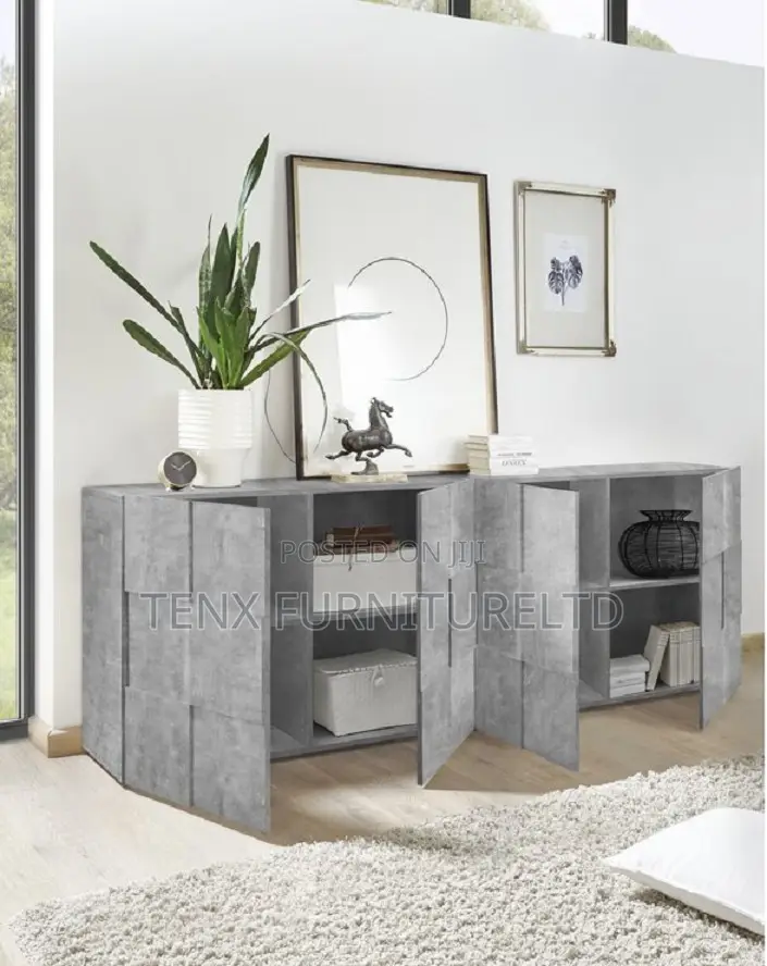 Sideboard / Buffet Four Door - Grey Concrete Finish