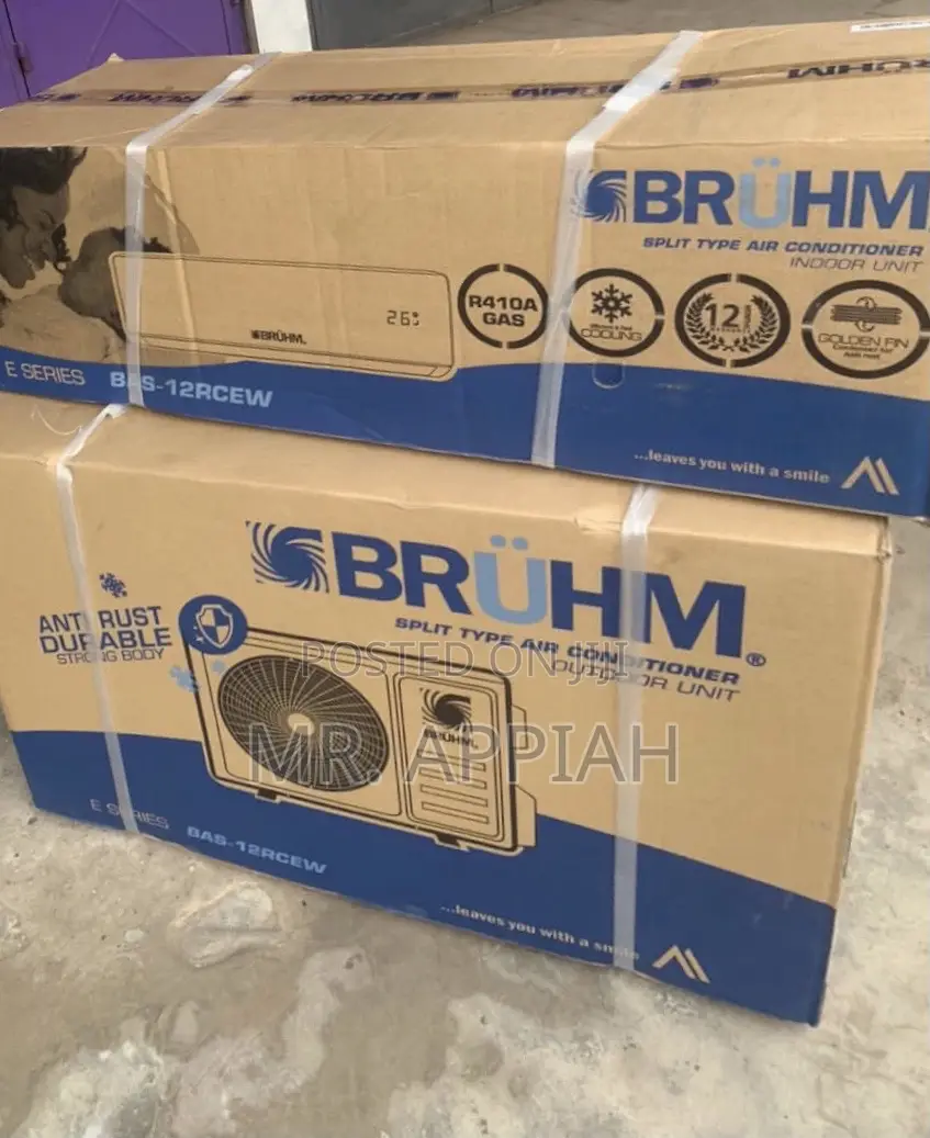 Bruhm 1.5hp Split Type Air Conditioner(White)R410 Gas.