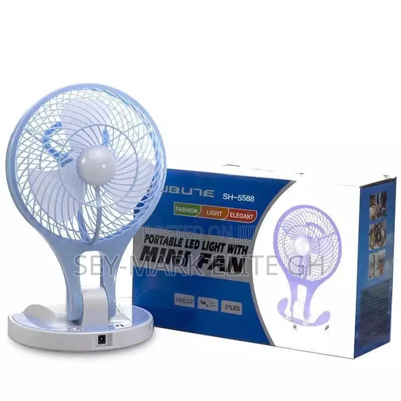 Rechargeable Portable Fan With Middle Light