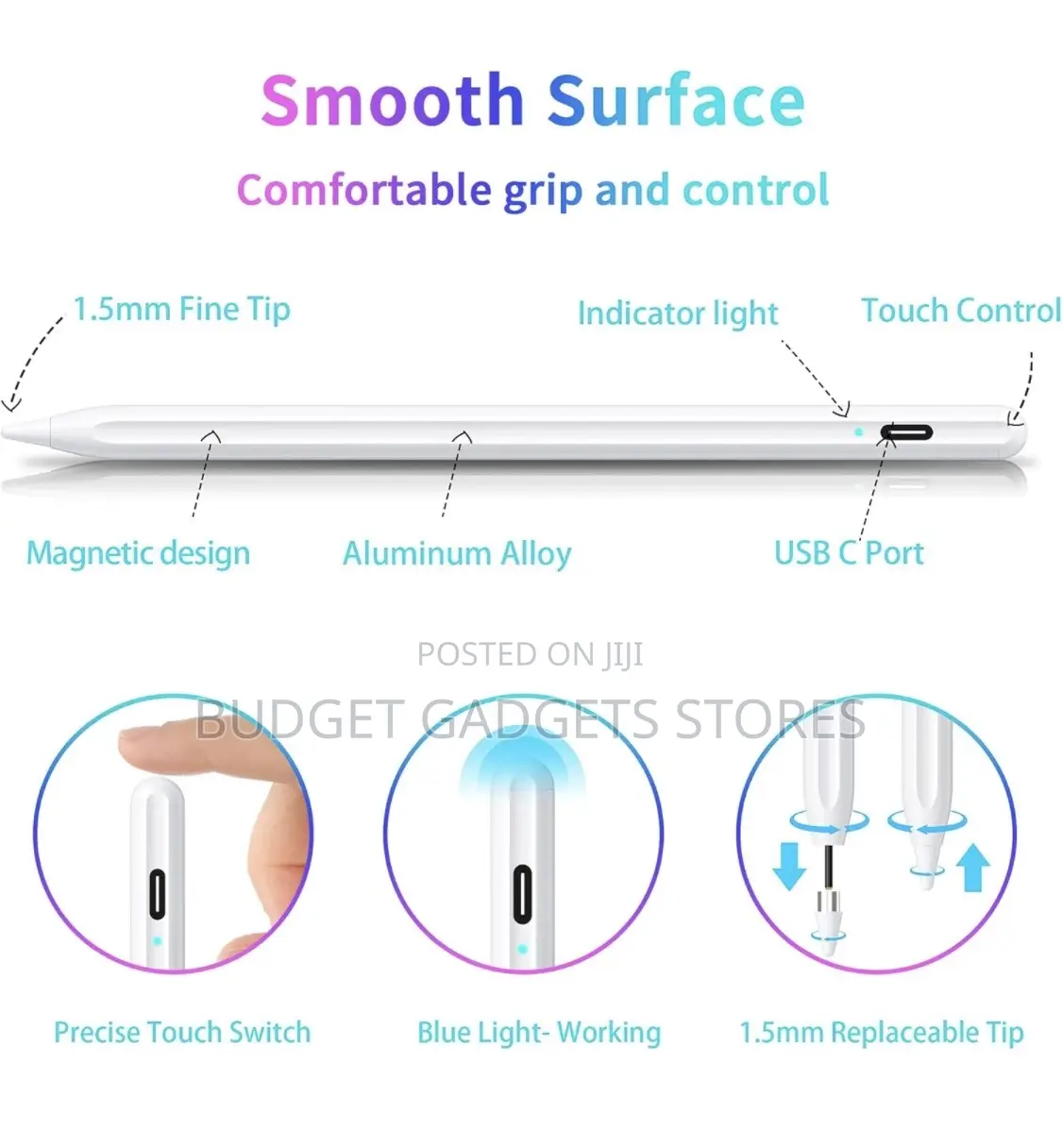 Stylus Pen for iPad (Apple Pencil) and Android Tablets