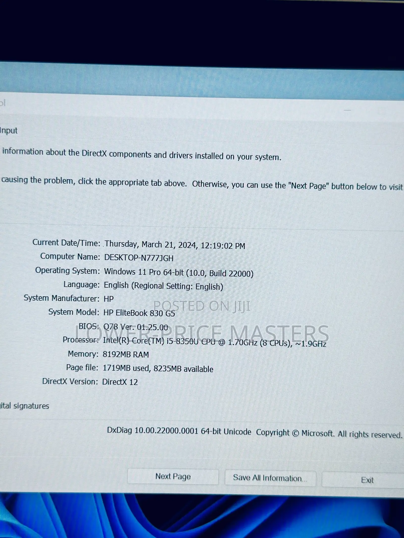 New Laptop HP EliteBook 830 G5 8GB Intel Core I5 SSD 256GB