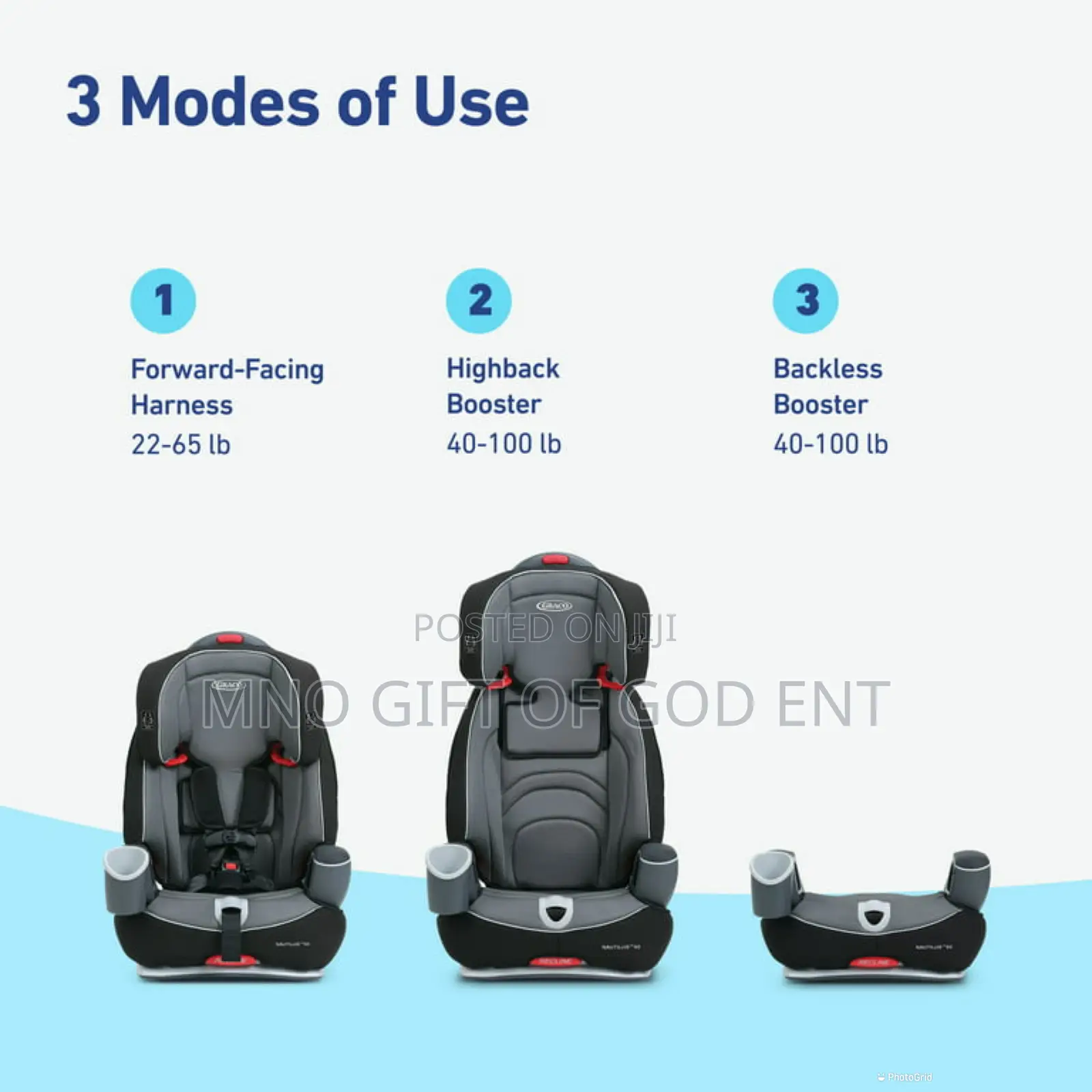 Graco Nautilus 3-in-1 Harness Booster Car Seat From