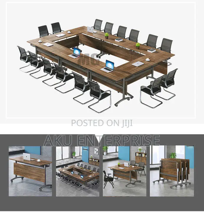 Office Student Conference Folding Computer Table Lock Wheels