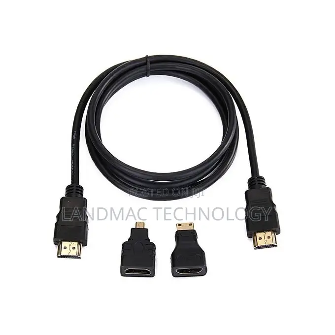3-in-1 Hdmi Cable With Micro and Mini Adapter - 1.5 Metres -