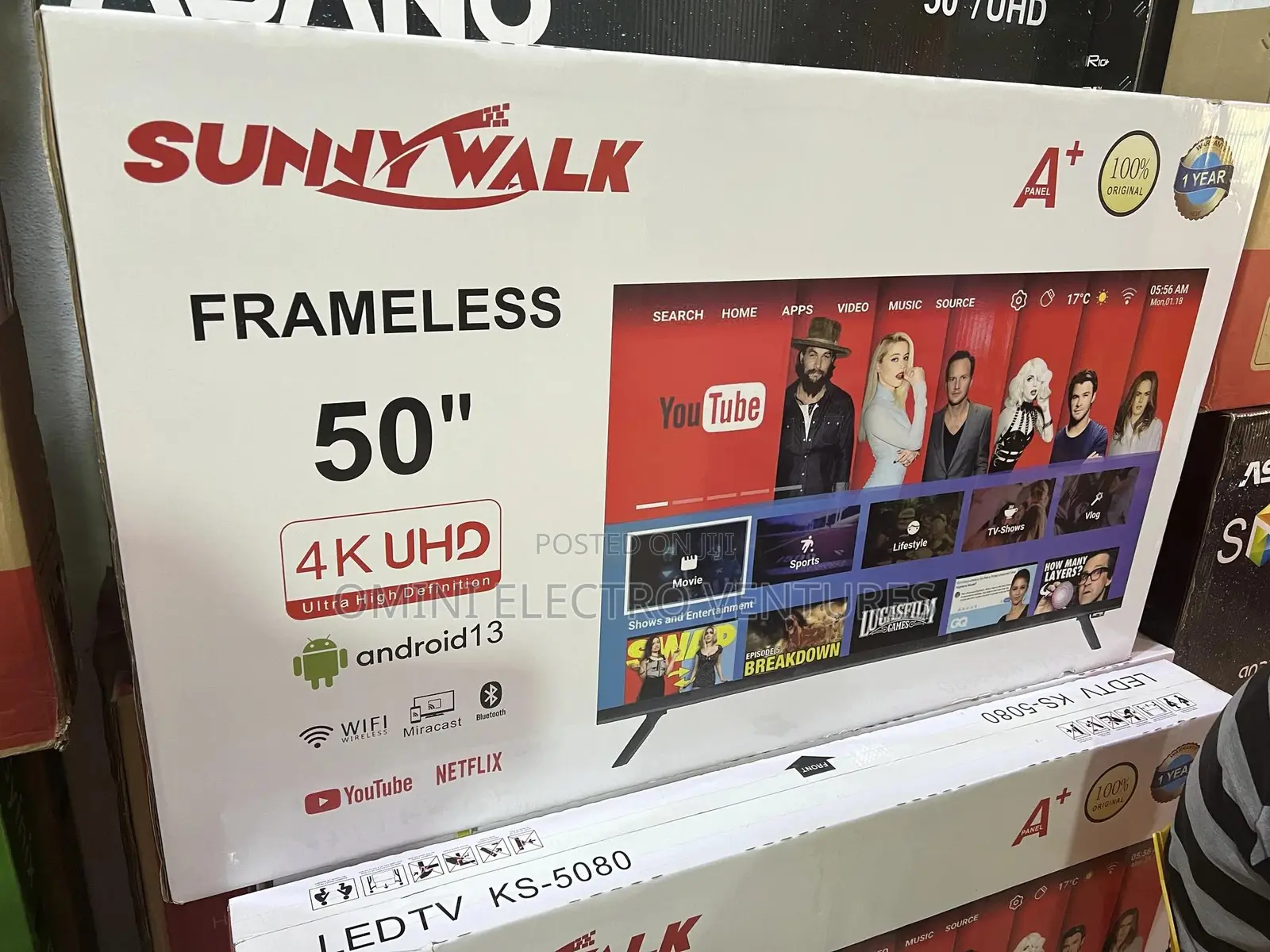 Brand New 50” Sunny Walk Smart Uhd Tv