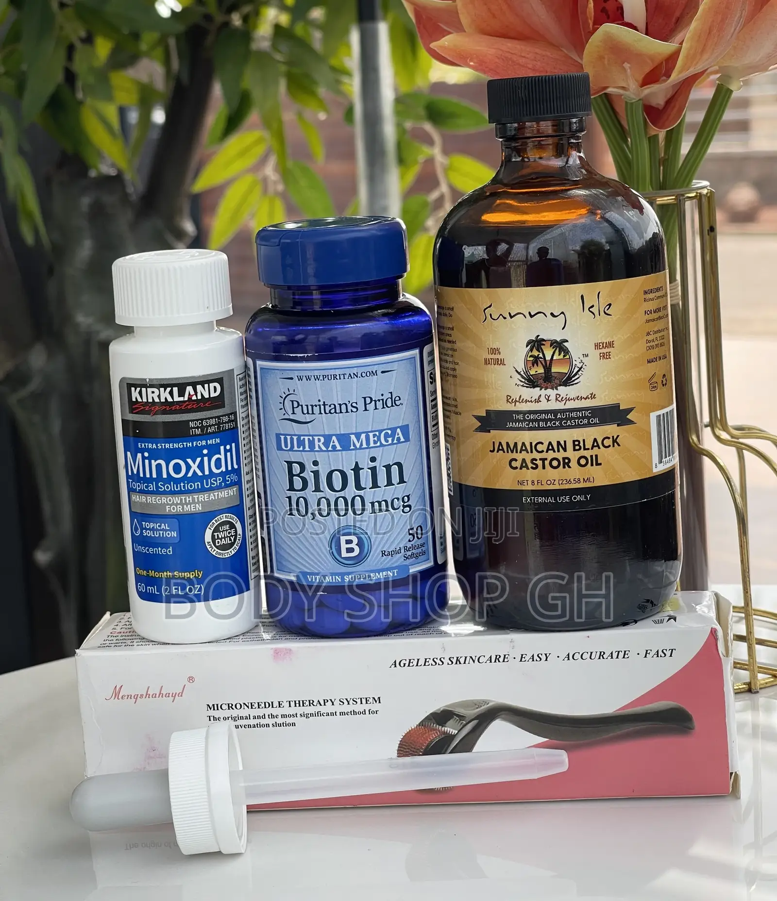 Biotin +Kirkland Minoxidil +Derma Roller Hairline Growth Set