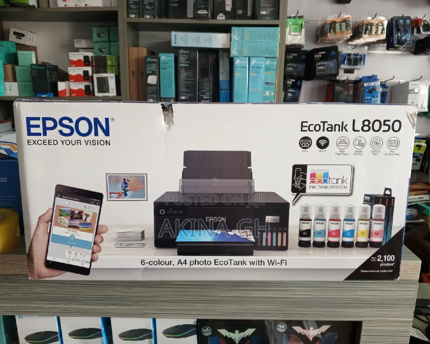 Epson Eco Tank L8050 A4 Photo Printer With Wi-fi 6 Color