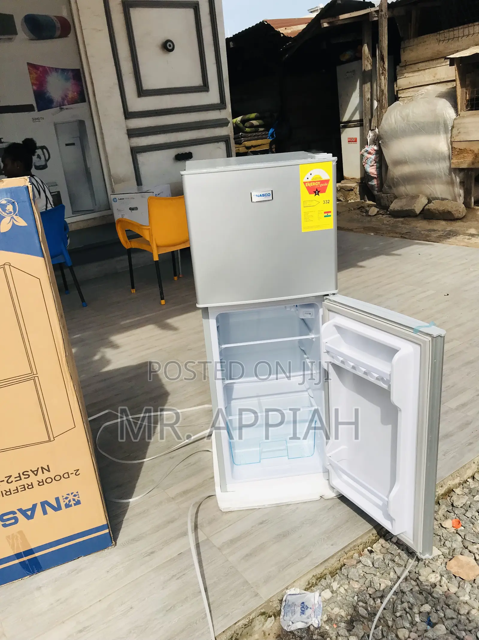 Elegant Gray Nasco Nas2-13fl Double Door Electric Fridge.