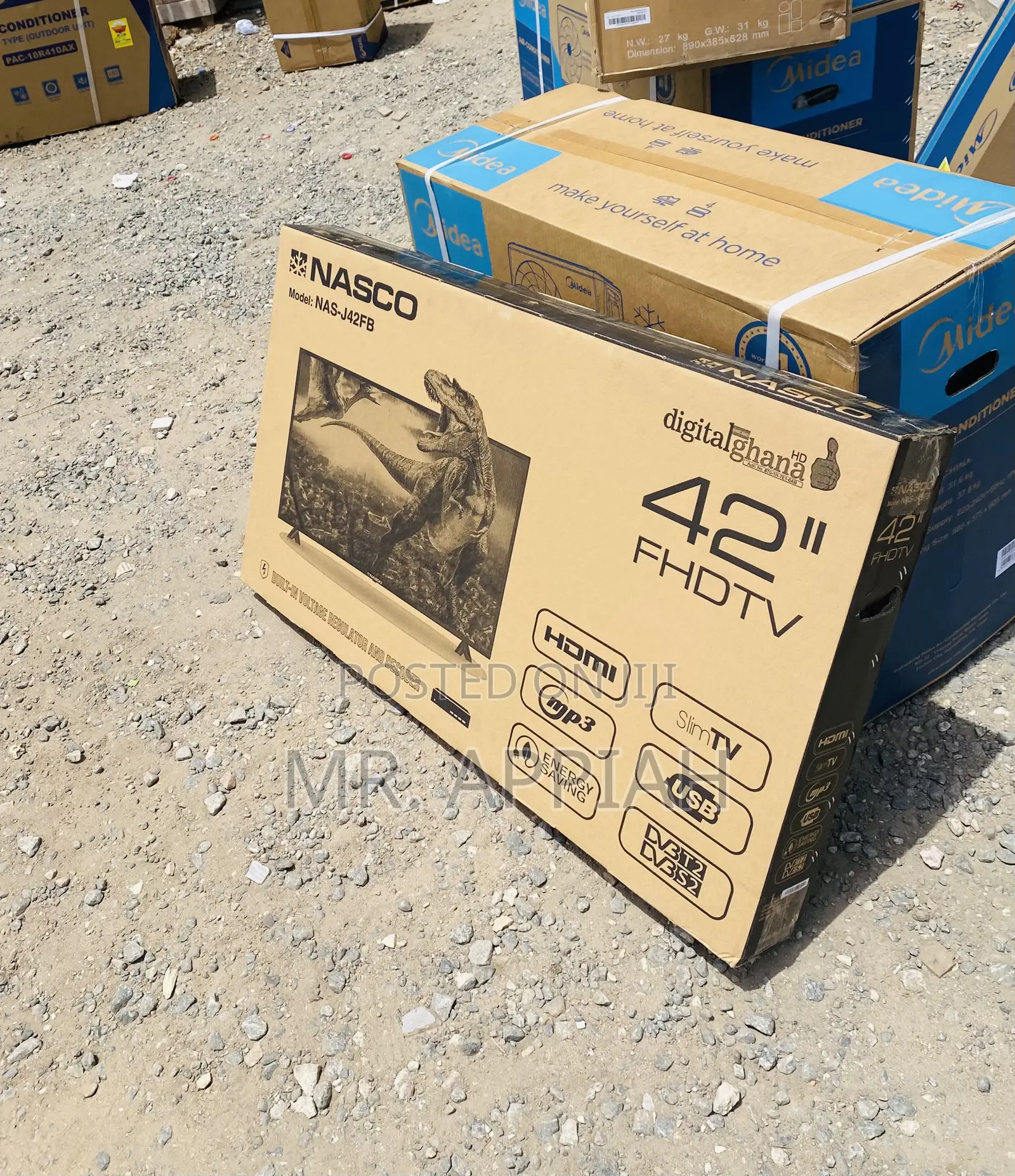 Elegant Black Nasco 42 Inch Full HD Digital Led Tv.