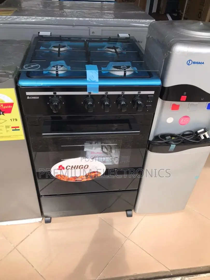Chigo 4 Burner Stand Up Gas Cooker 50 X 50 Stainless Steel