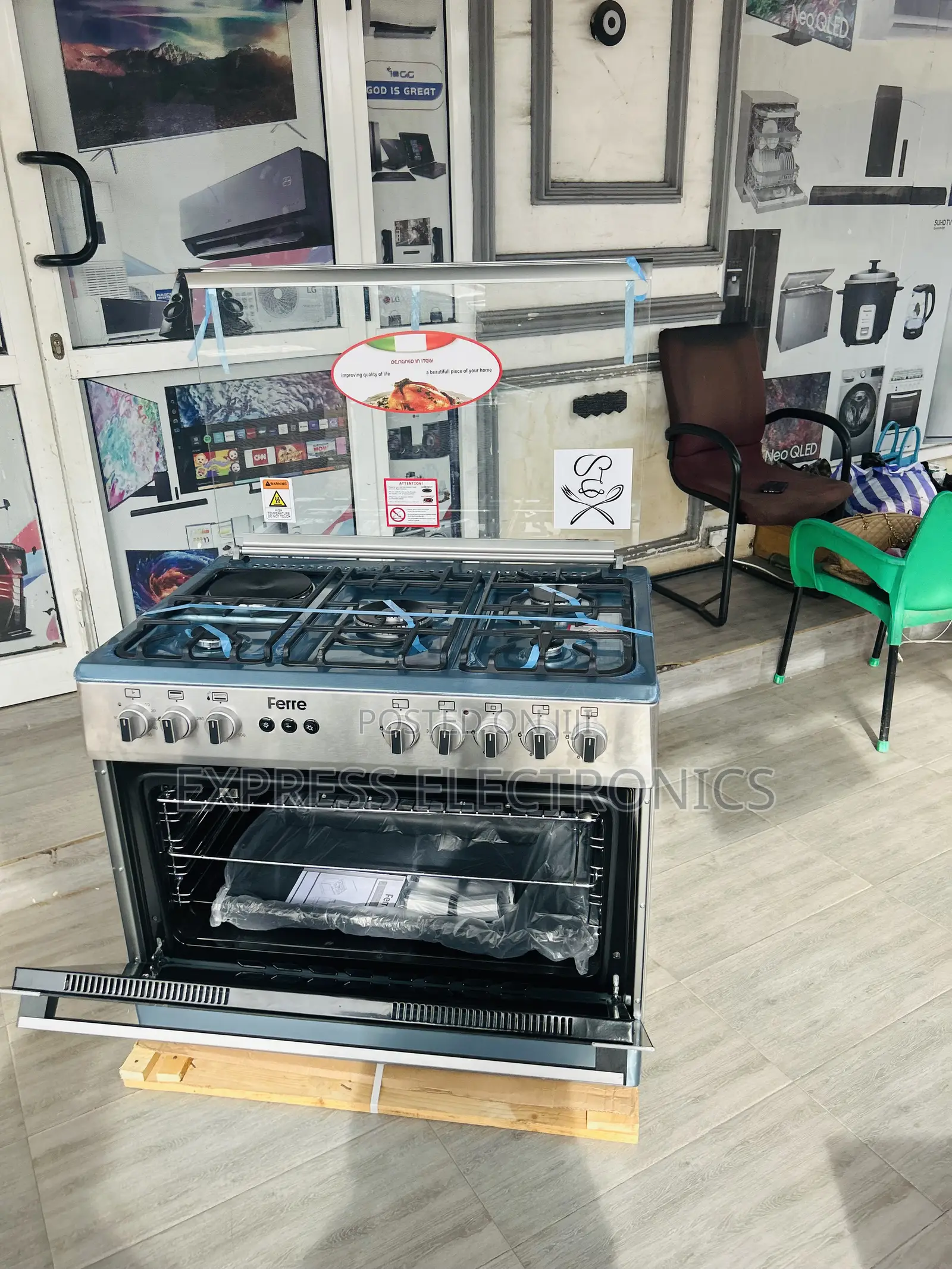 4-1 Sleek Slim Ferre Sliver 60/90 Gas Electric Oven Grill