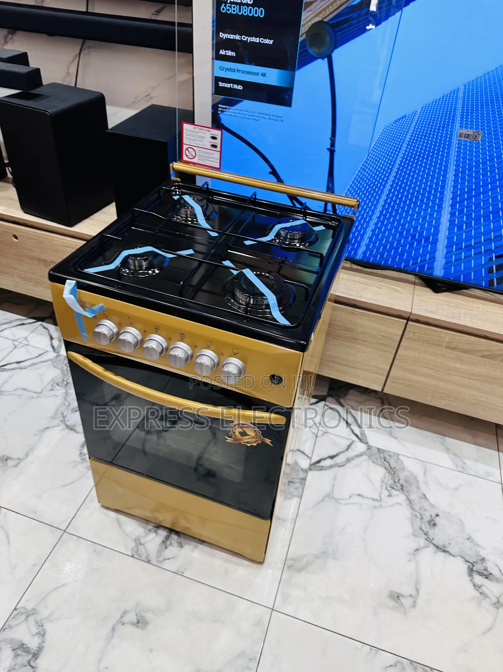 Golden Color Gas Stove 4burner 50/50 Volcano