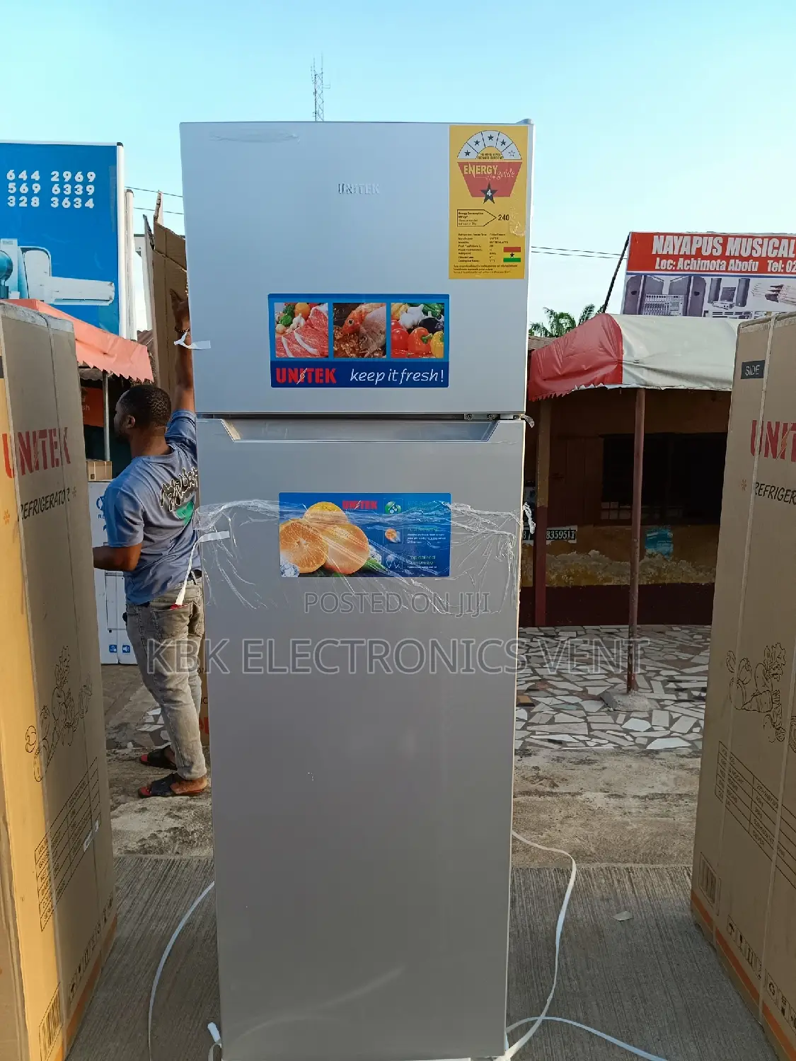 Unitek 260liter Double Door Fridge Top Freezer