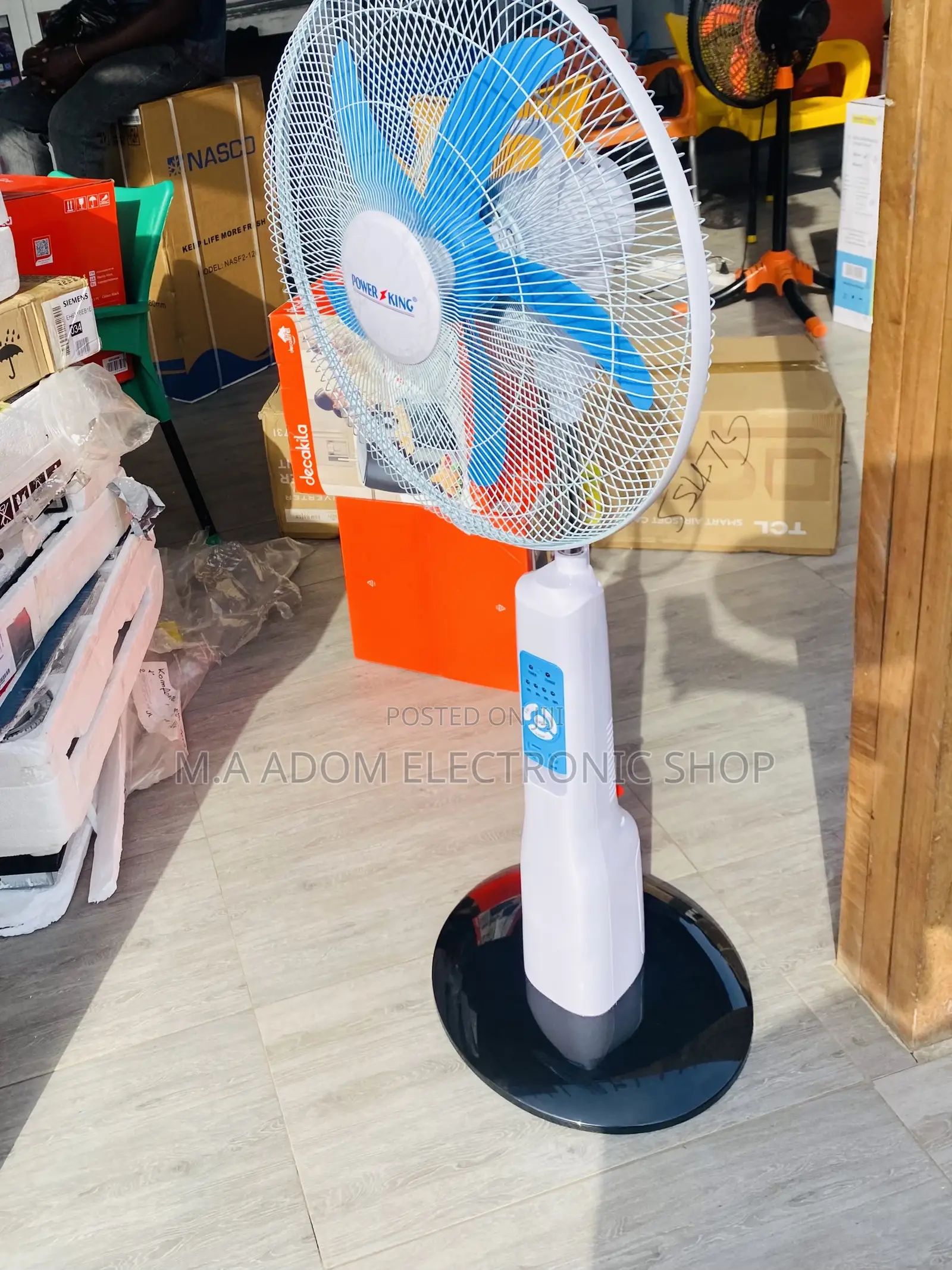 Sealed in Box Power King Rechargeable Electric Fan.