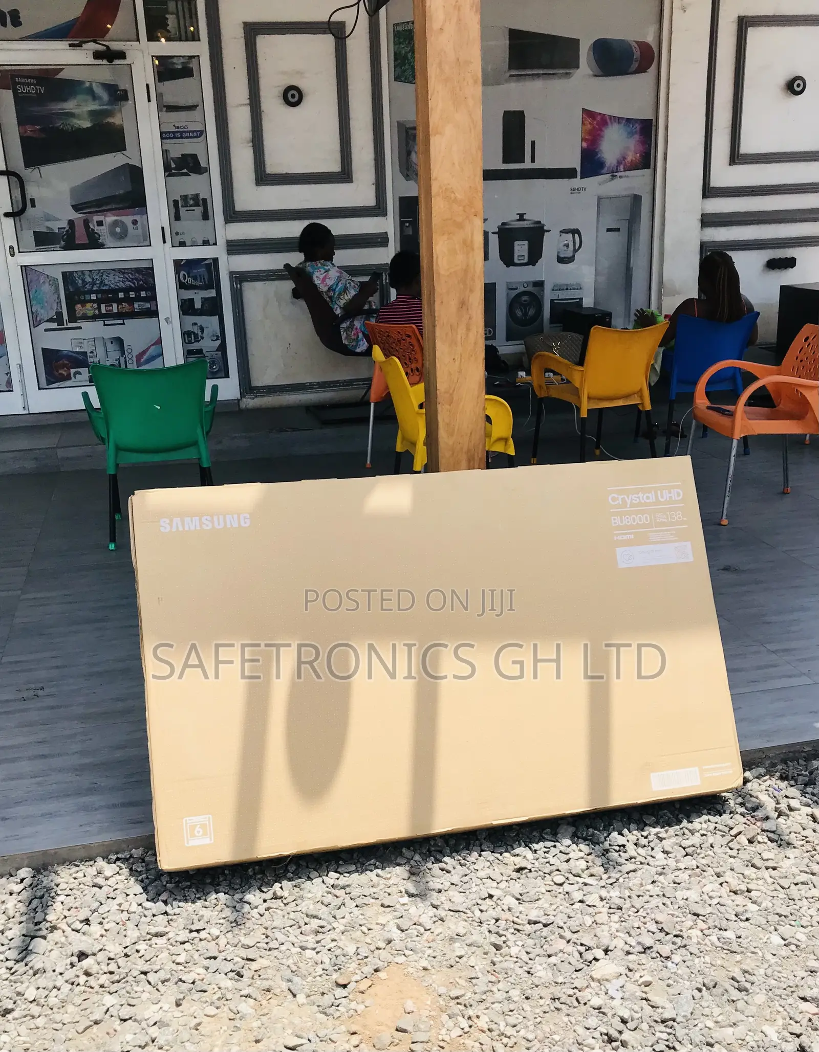 Glossy Black Samsung 55 Inches Led Smart Electric Bu80 Tv