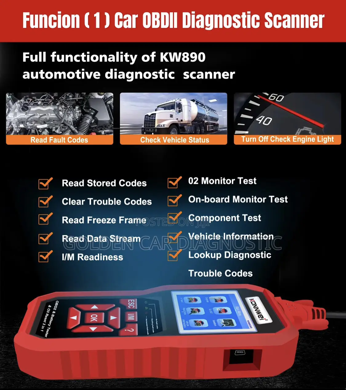 Konnwei KW890 OBD2 Car Diagnostic Scanner