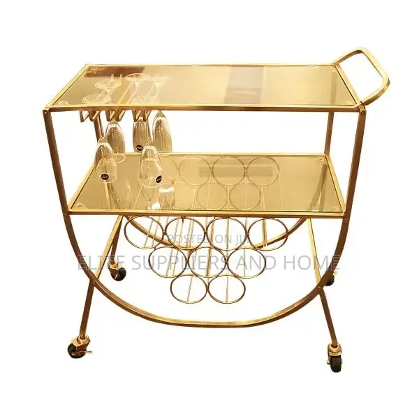 Trolley Bar With Glass Top