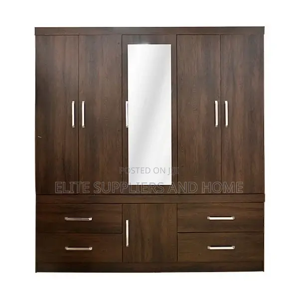 Wooden Wardrobe 6 Doors 4 Drawers