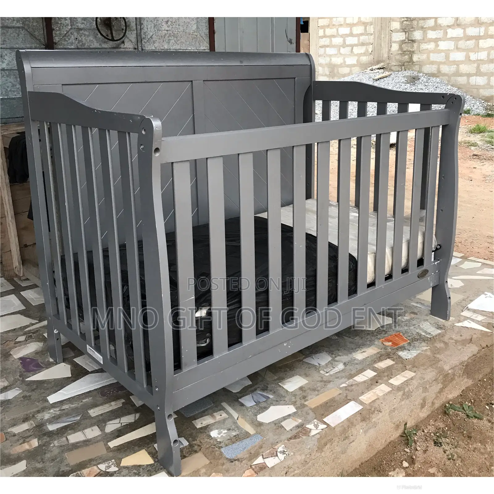 Alice 3-in-1 Full Panel Convertible Mini Crib, Storm Grey,