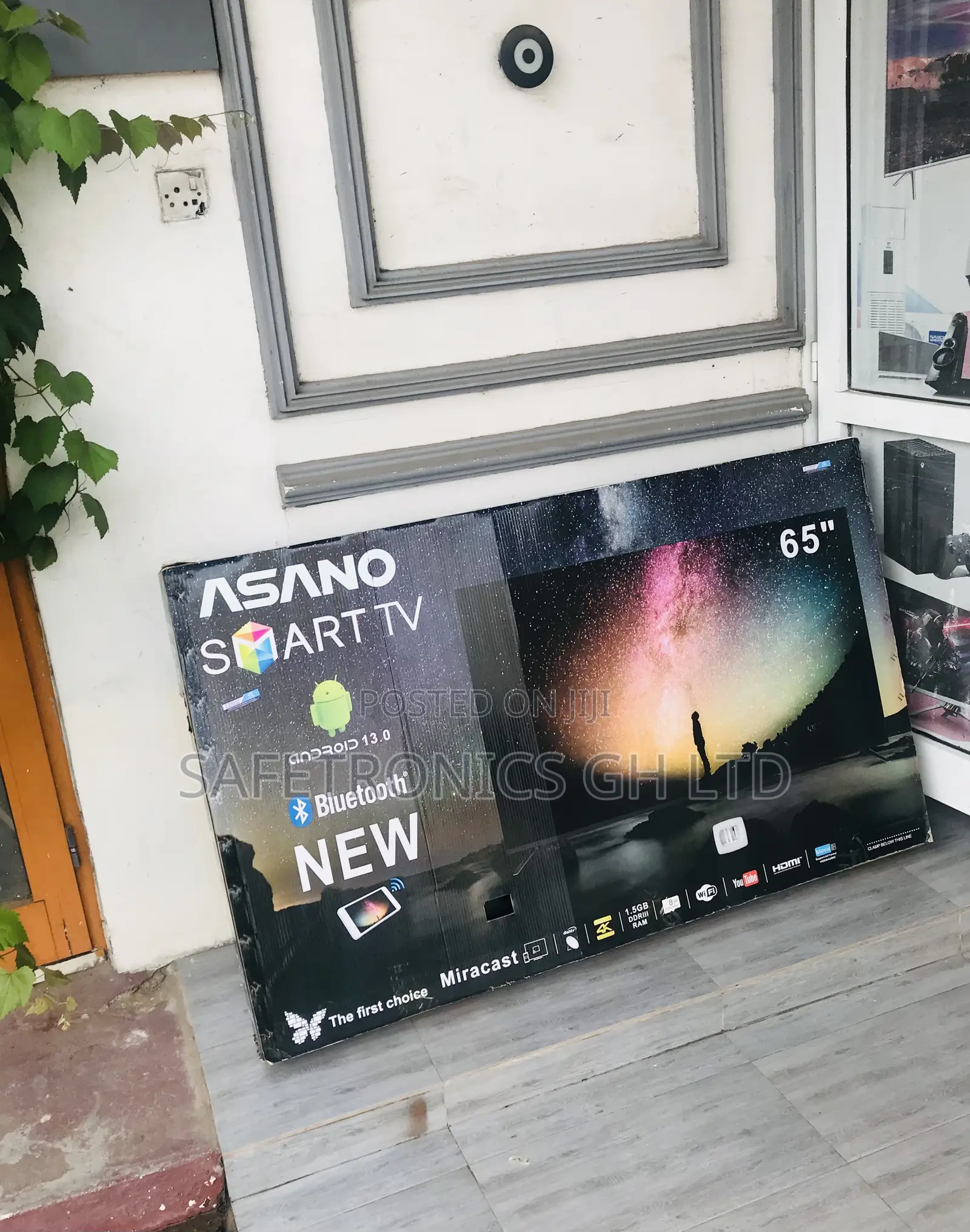 Black Glossy Asano Smart Electric Led 65 Inches Tv