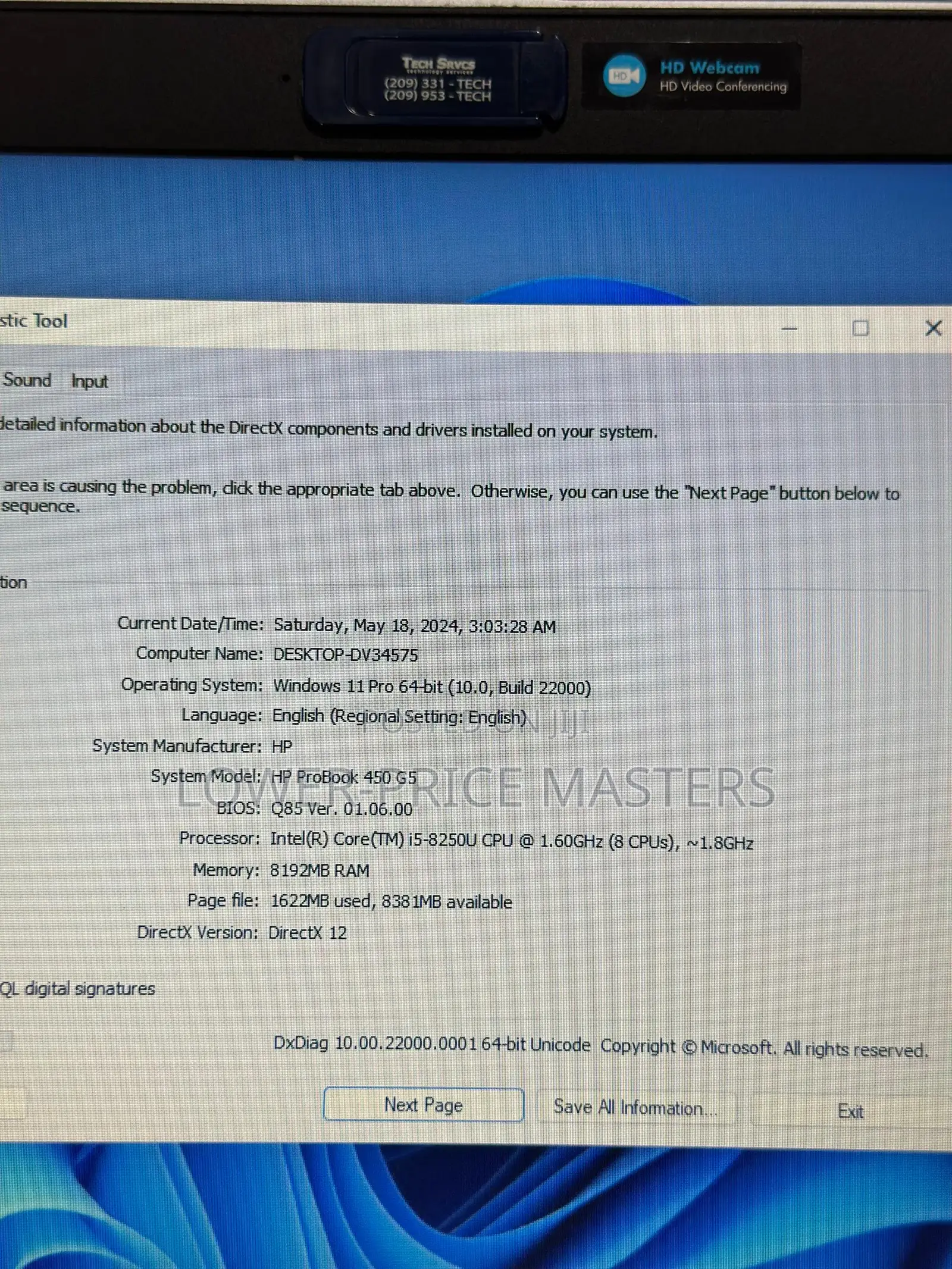 New Laptop HP ProBook 450 G5 8GB Intel Core I5 HDD 500GB