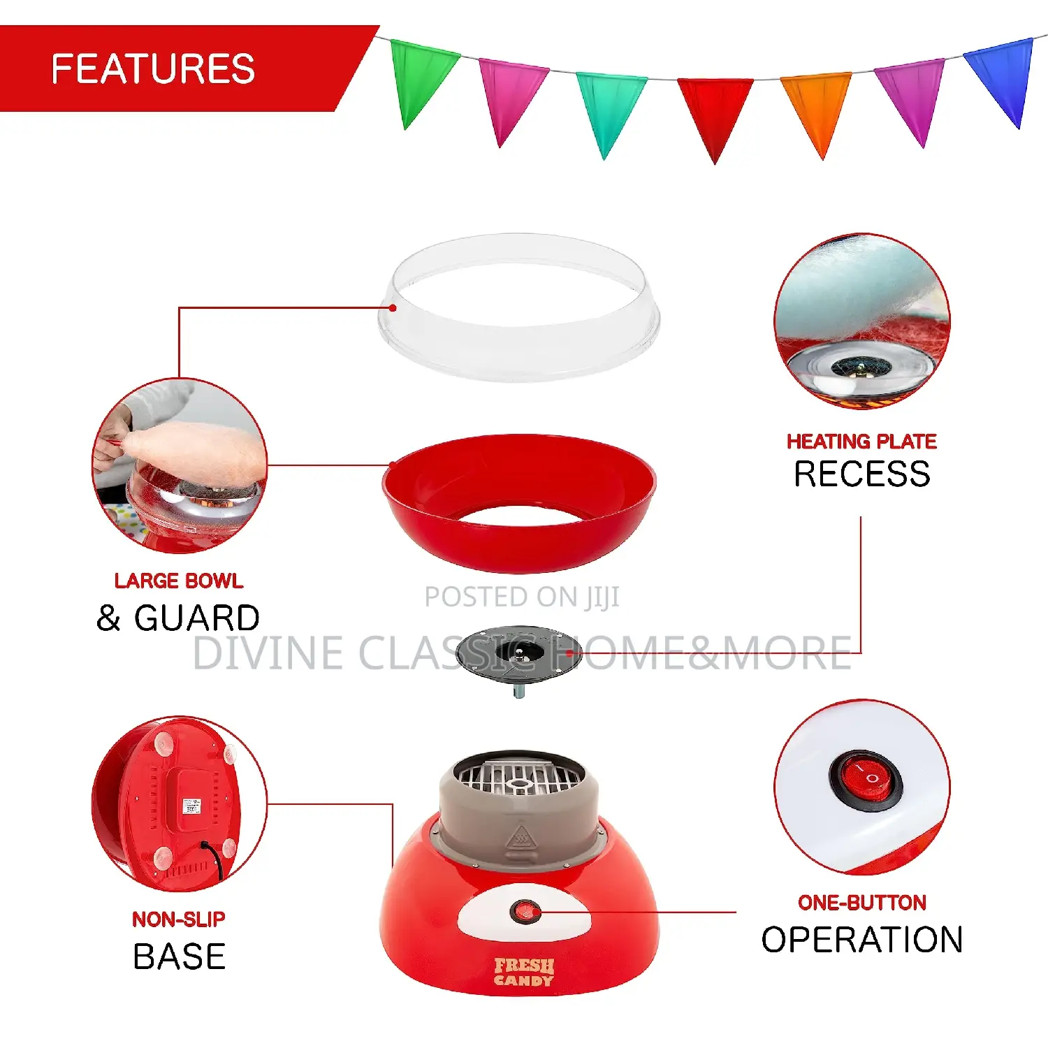Global Gizmos 51560 Premium Candy Floss Maker / 500W /