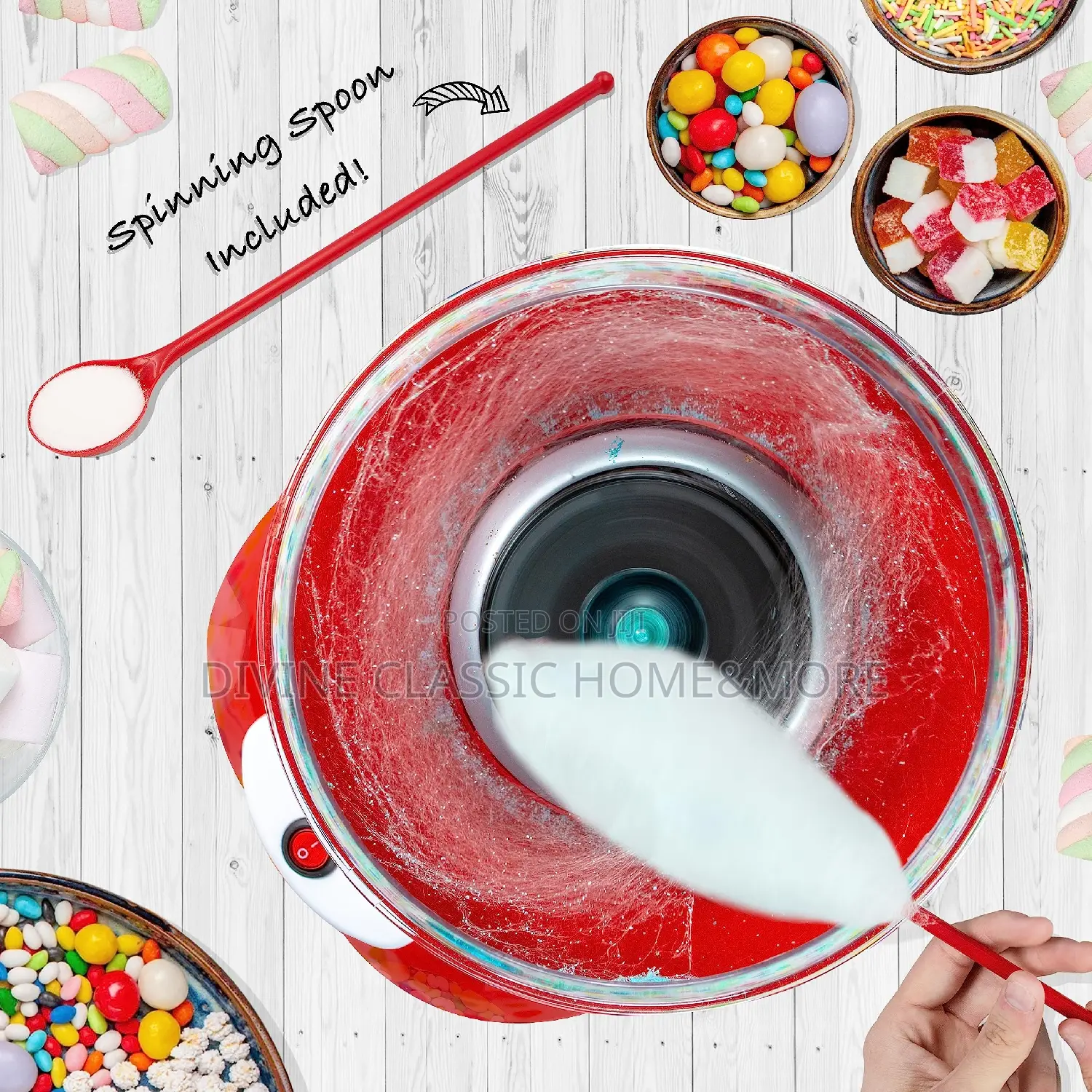 Global Gizmos 51560 Premium Candy Floss Maker / 500W /