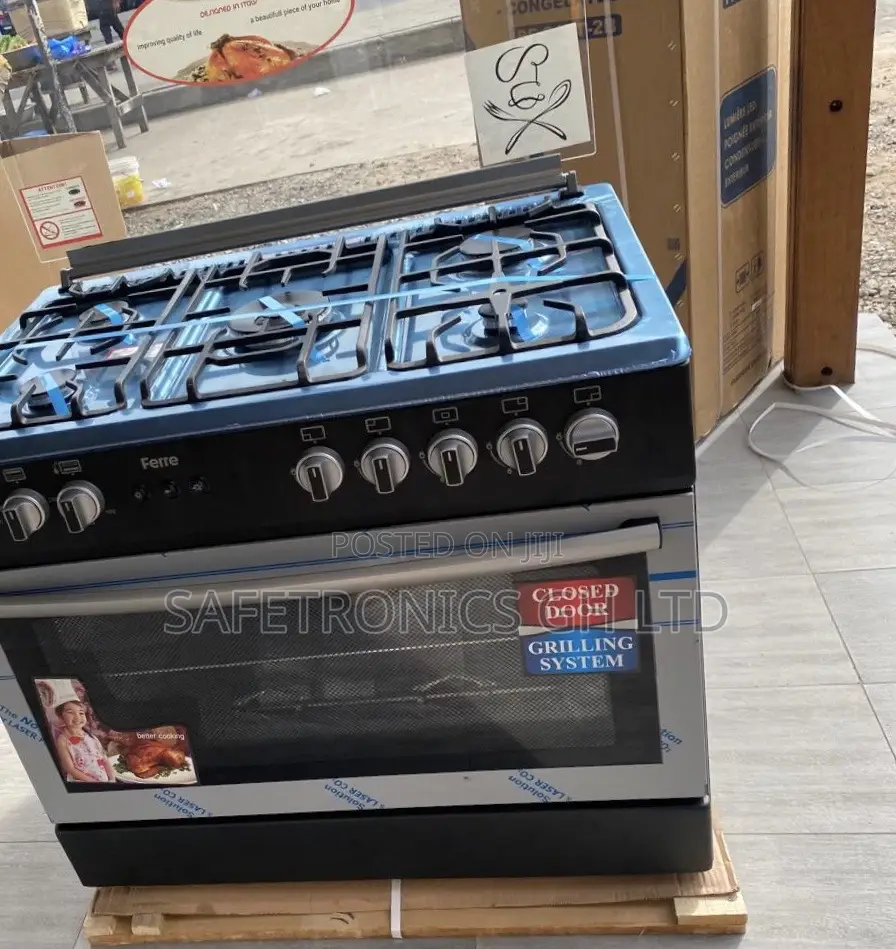 Ferre 5cooker  Oven With Grill 60x90 Black Auto Ignition