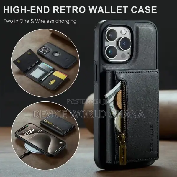 Dgming Leather Wallet Back Case for iPhone 15promax 15pro 15