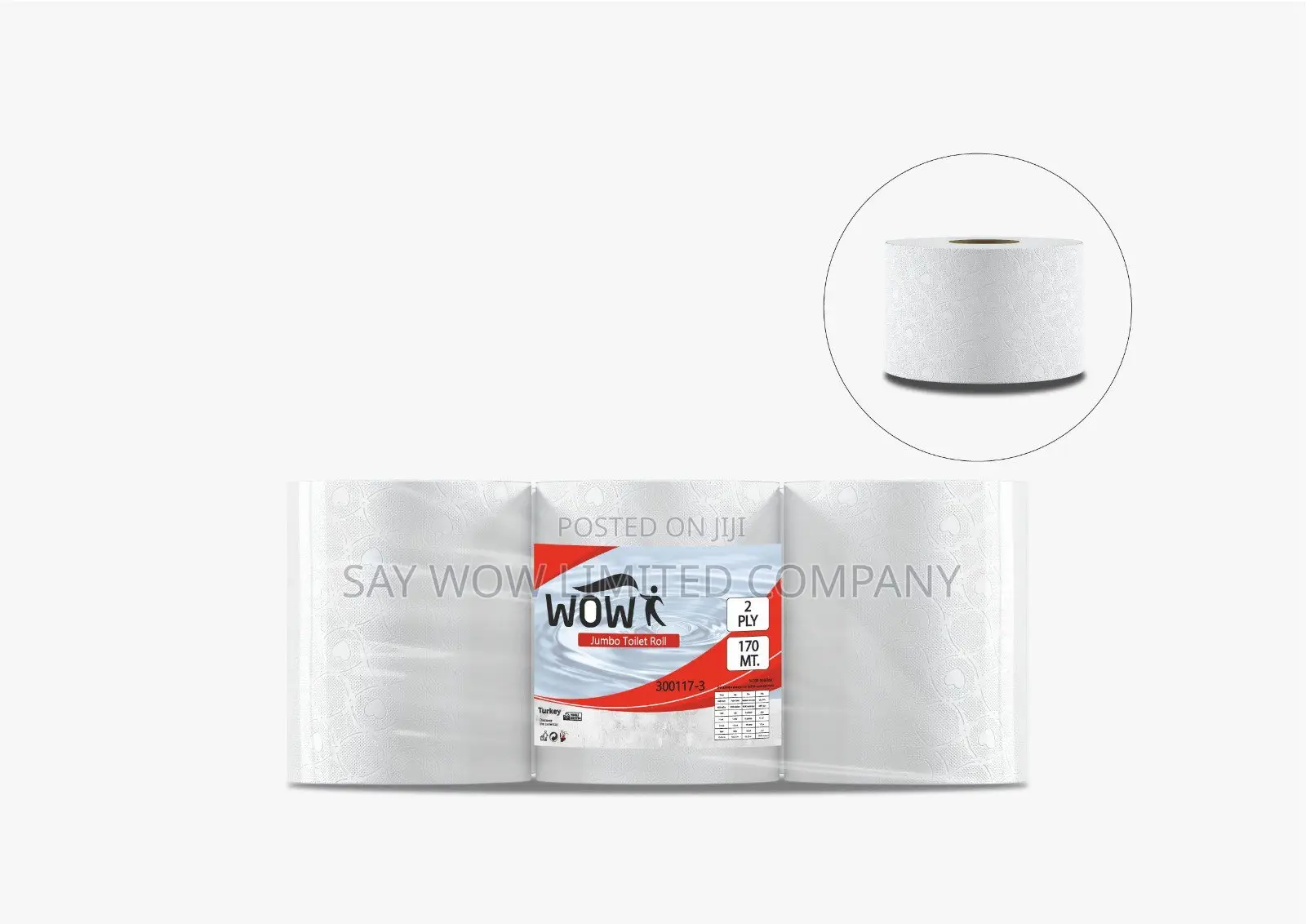 Wow Jumbo Toilet Roll(Large Core, 1 X 12)