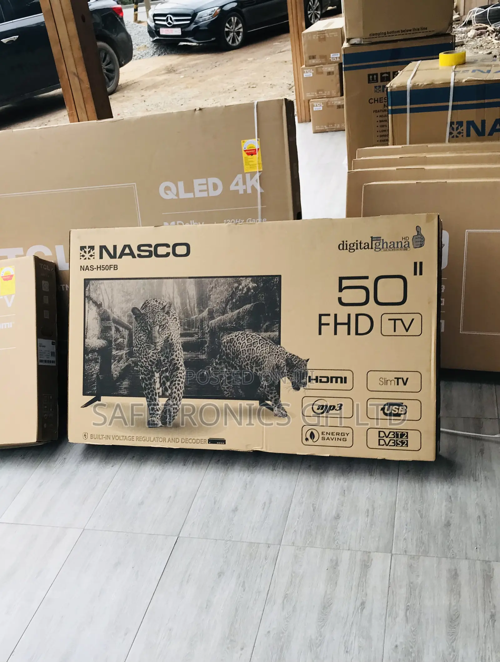 Satellite Digital 50 Inches Glossy Led Electric Black Tv