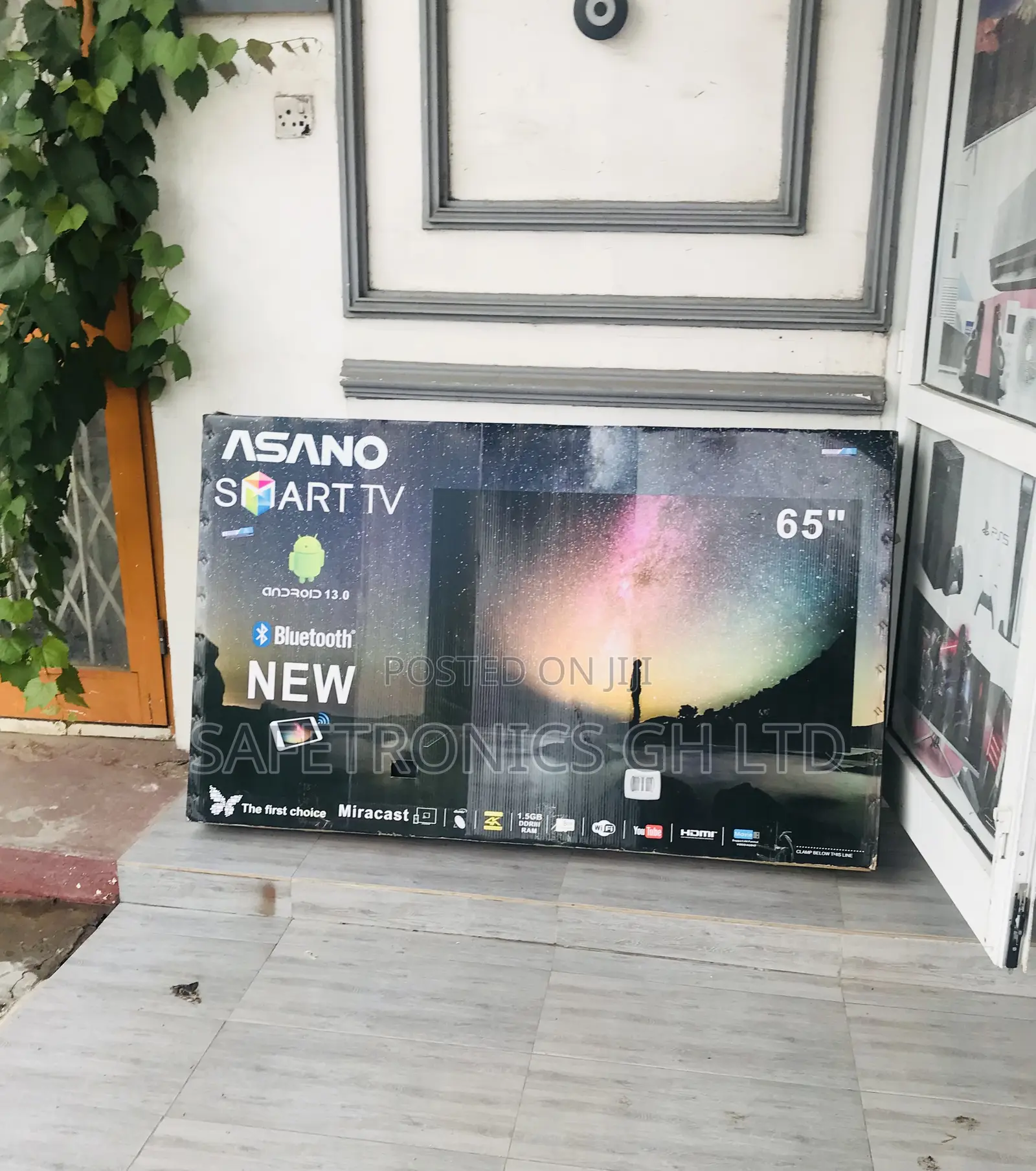 65 Inches Glossy Led Electric Black Asano Smart Tv