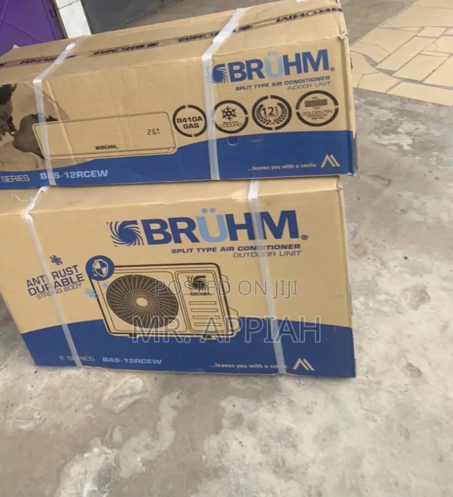 Elegant White 1.5hp Bruhm Split Type Air Conditioner(R410).