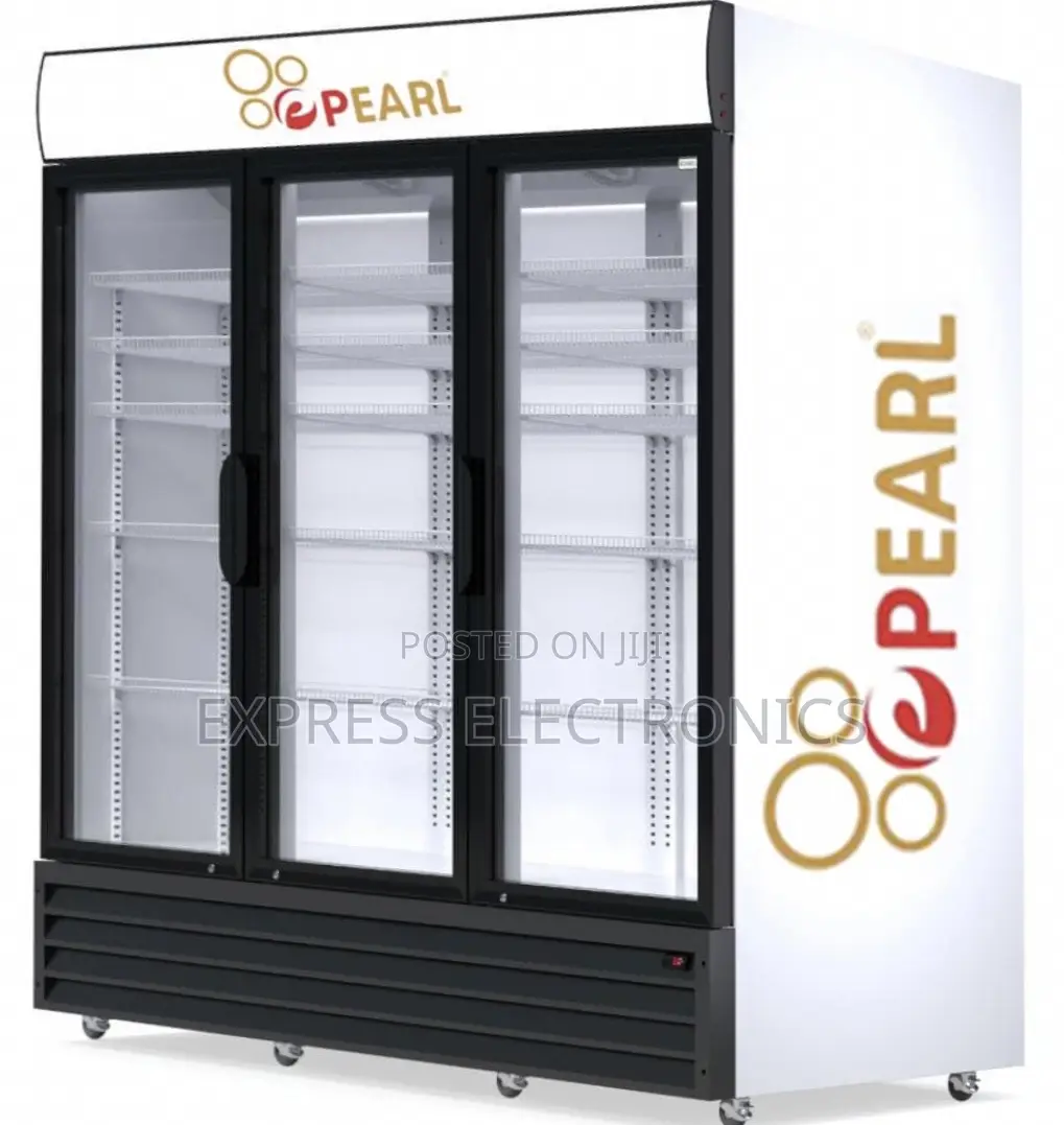 PVC-150 Get a New White Three Doors Pearl Display Fridge.