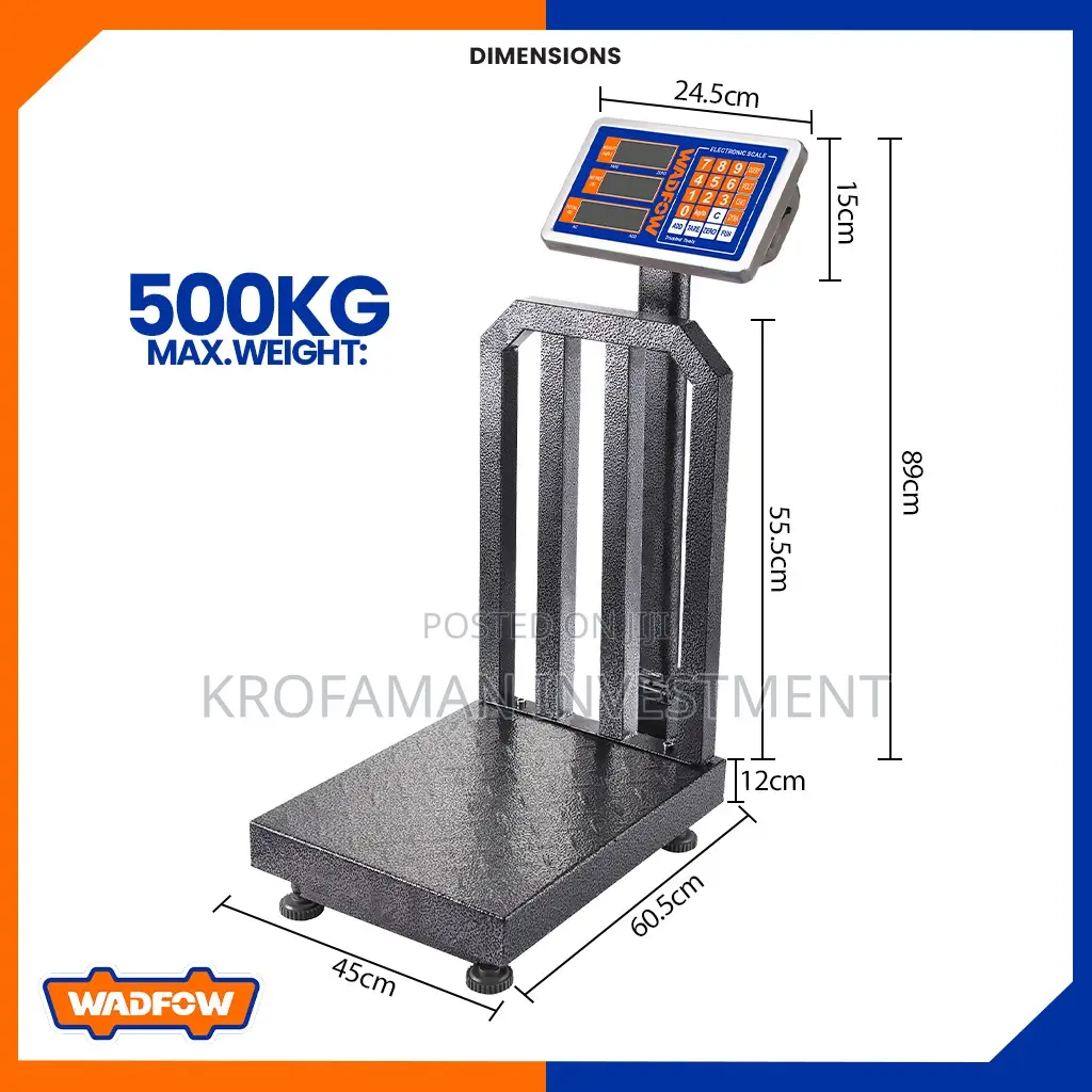 Wadfow 500kg Electronic Scale – Wec1550